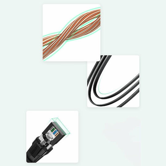 Ugreen Равен U/FTP (STP) Кат.8 (40Gbps) Мрежов Кабел Ethernet 1м Черен