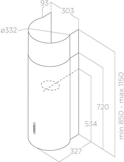 Elica Stone WH/A/33 Απορροφητήρας Καμινάδα 33cm Λευκός