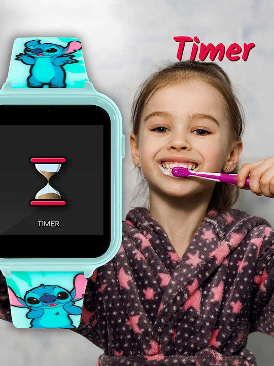 Disney Kinder-Digitaluhr Stitch mit Kautschuk/Plastikarmband Türkis