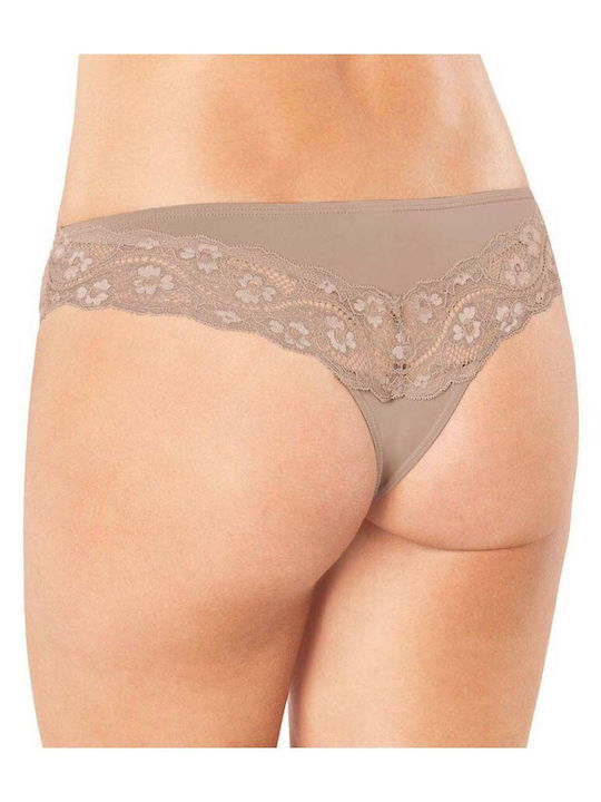 Triumph Lovely Micro Femeie Brazilia cu Dantelă Bej