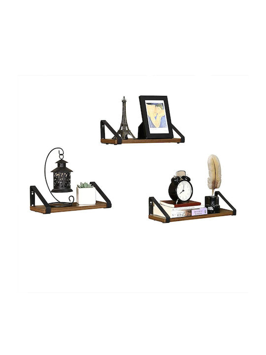 Wall Shelves Brown (3 Pieces) 40x12x11cm