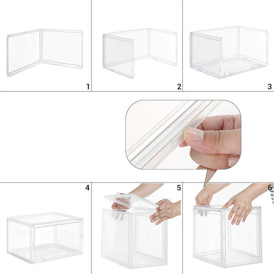 Songmics Пластмасов Калъф За Съхранение За Обувки И Дрехи В Бял Цвят 36x28x22см 6 Бройки