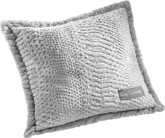 Guy Laroche Crusty Four-Seater Sofa Fur Throw 170x350cm Silver With Pillowcase