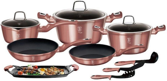 Berlinger Haus i-Rose Collection Kochgeschirr-Set aus Aluminium Rose Collection mit Antihaftbeschichtung 6-tlg