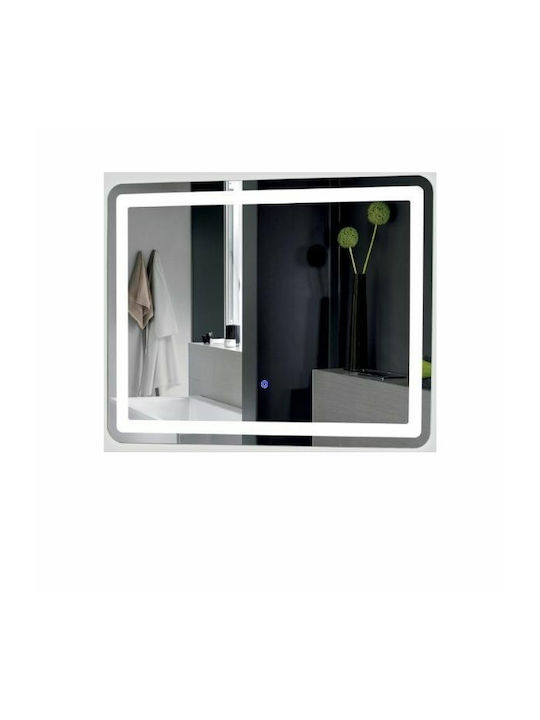 Eurolamp Oglindă de Baie Dreptunghiulară Lumini LED Atingere 80x60cm