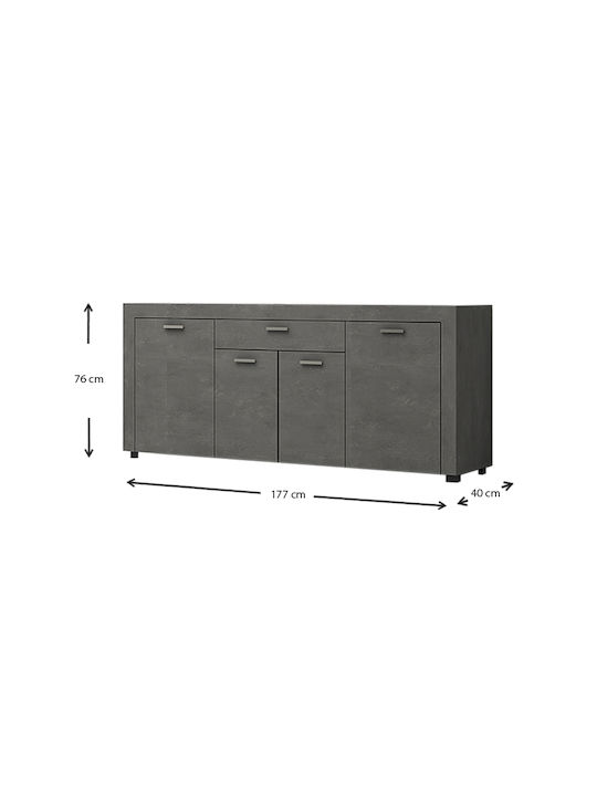 Joseph Holzsideboard mit Schubladen Anthrazit 177x40x76cm