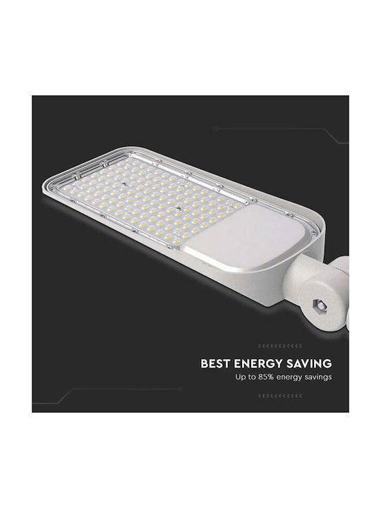V-TAC Εξωτερικό Φωτιστικό LED Δρόμου 50W με Φυσικό Λευκό Φως IP65 Γκρι