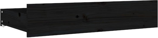 vidaXL Sertar de pat din Lemn cu Roți în Culoare Negru 95x57x18cm 4buc