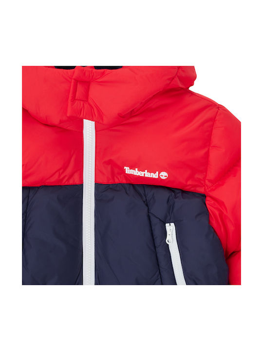Kinderjacke Kurz mit Kapuze Rot