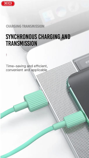 XO NB156 Regular USB 2.0 to micro USB Cable Λευκό 1m (16.005.0053)