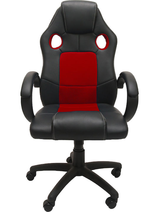 Topeshop Enzo Καρέκλα Gaming Δερματίνης Red - Black