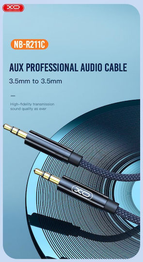 XO 3,5mm Klinkenkabel 3,5mm Stecker - 3,5mm Stecker Schwarz 1m