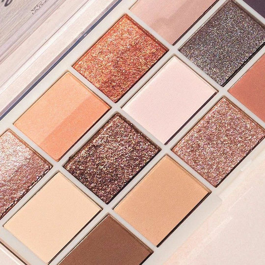 MUA Blush Nudes Palette with Eye Shadows in Pressed Powder Form 12gr