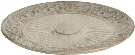 Inart Vintage Concrete Decorative Platter Beige 28x28x3cm