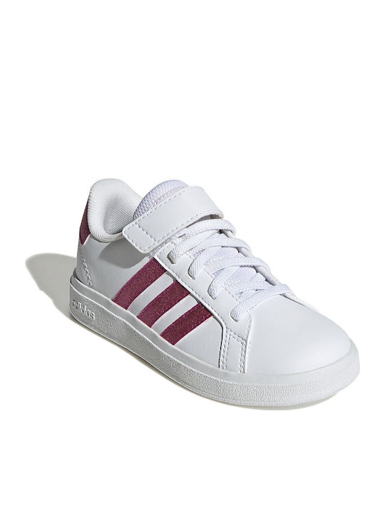 Grand Court 2.0 EL K Kids Sneakers with Hook-and-Loop Closure Cloud White / Team Real Magenta