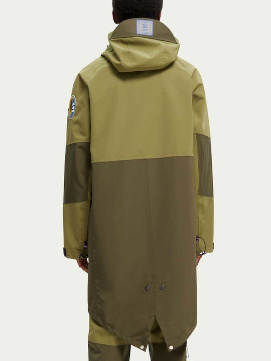 Scotch & Soda Geacă pentru bărbați de iarnă Parka Impermeabil Verde