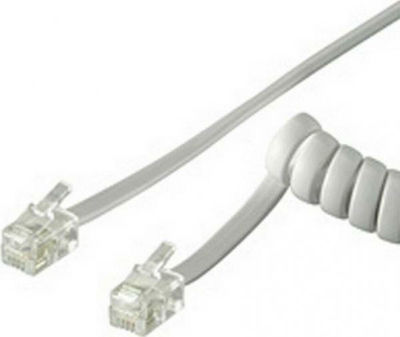 Goobay Spiral Telephone Cable RJ10 4P4C 2m White (50246)