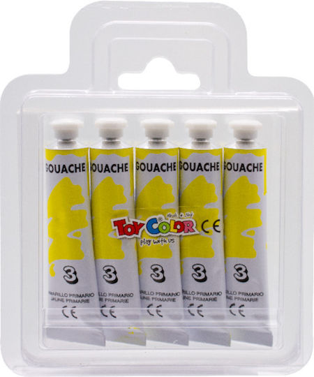 Toy Color Gouache Τέμπερα Ζωγραφικής Κίτρινη σε Σωληνάριο 12ml
