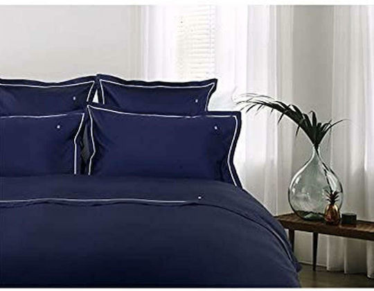 Tommy Hilfiger Arthur Μαξιλαροθήκη Oxford Navy / White 50x80εκ.