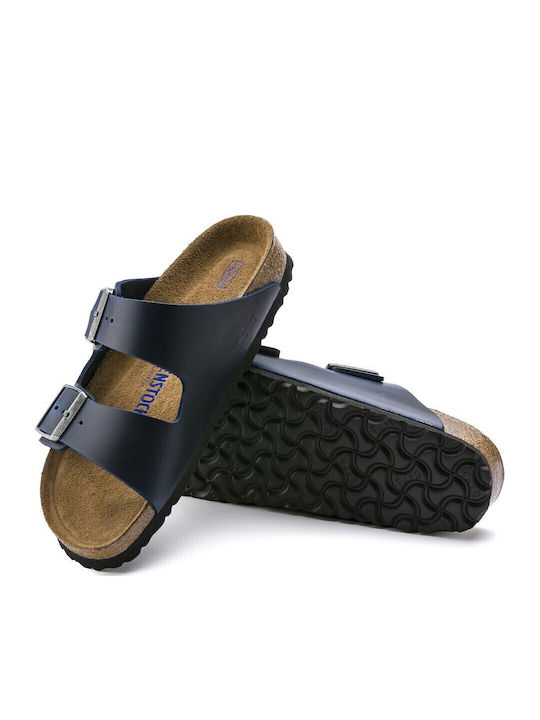 Arizona Soft Footbed Оилед Дерма Кожени Дамски Анатомични Сандали Тъмносини Тесни Размер