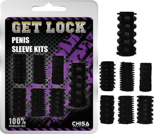 Chisa Novelties Get Lock Penis Sleeve Kit Προέκταση Πέους Μαύρη