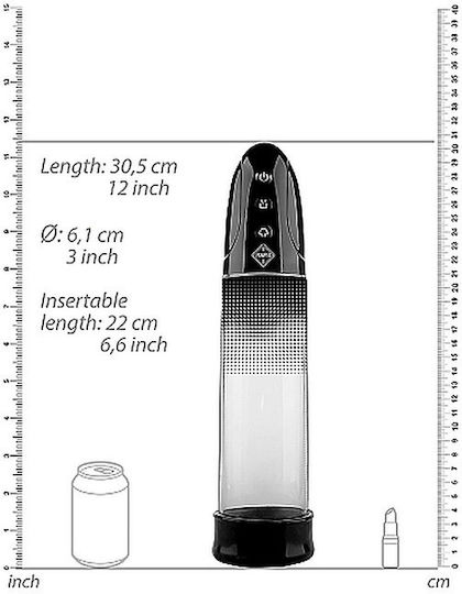 Shots Pumped Automatic Rechargeable Luv Pump Τρόμπα Πέους Μαύρη