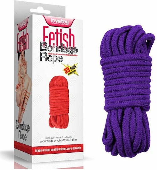 Lovetoy FetishSoft Bondage Rope Σχοινί Δεσίματος Purple