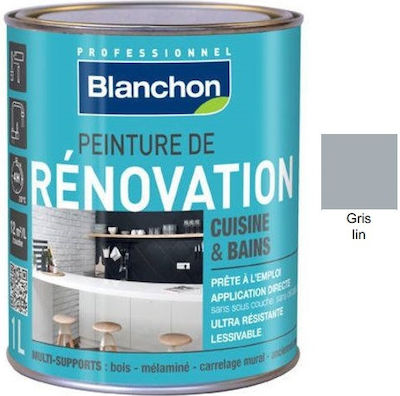 Blanchon Renovation Plastic Paint for Interior Use Grey Linen 500ml