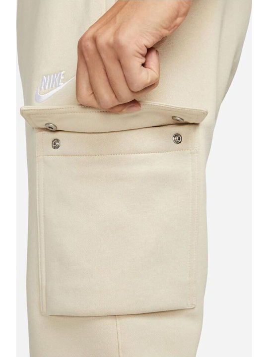 Sportswear Cargo Παντελόνι Φόρμας με Λάστιχο Μπεζ