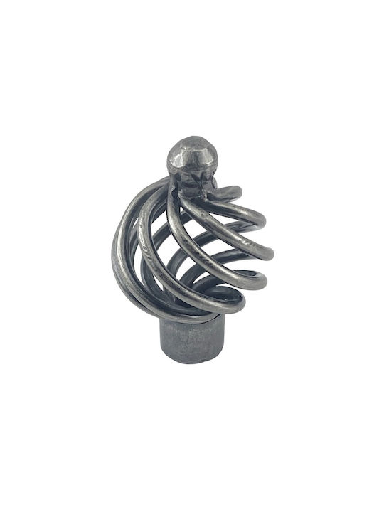 Arte 2474S Antik Knopf Möbelgriff aus Metallisch Rustic Ø35mm 1Stück