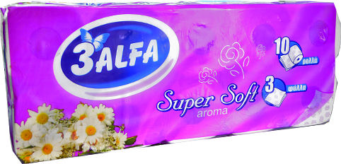 3Alfa Super Soft Aroma Toilet Paper 10 Rolls 3 Ply 10 Packages (108gr/Roll)