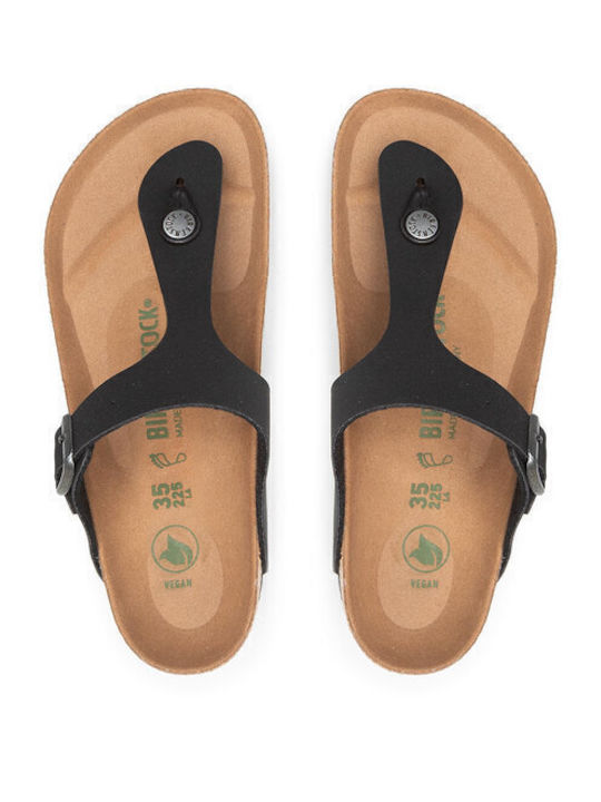 Gizeh Flache Sandalen für Damen Anatomisch in Schwarz Farbe Regelmäßig Passform