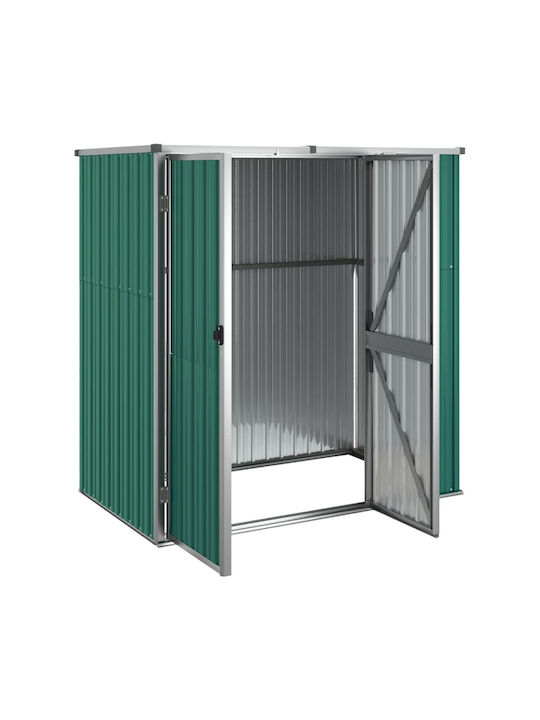Metallic Garden Shed Galvanized Green M1.61xW0.89xH1.61m