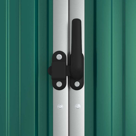 Metallic Garden Shed Galvanized Green M1.61xW0.89xH1.61m