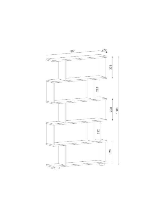 Bibliothek Montoni White 90x20x160cm
