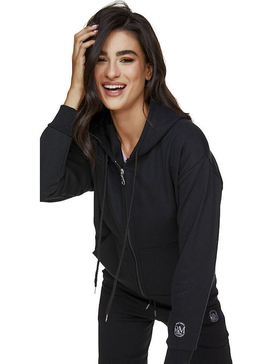 Women's Sweatshirt Jacket Hooded Black