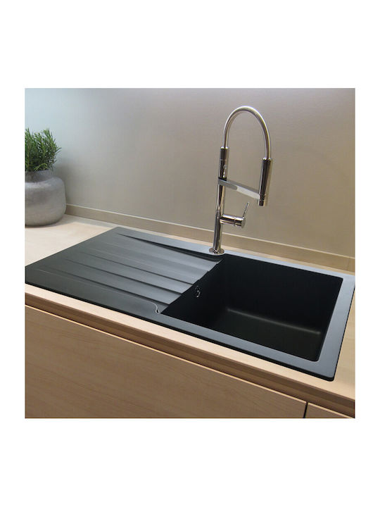 Duralit KS100 KS100-420 Drop-In Sink Synthetic Granite W86xD50cm Graphite