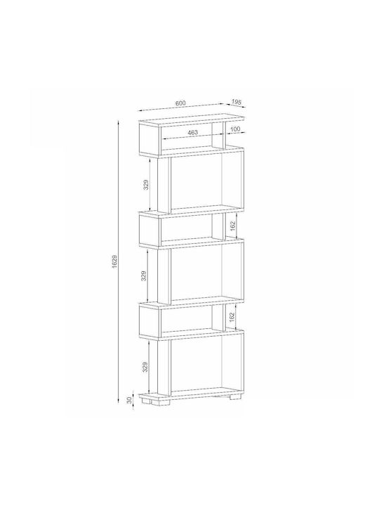 Bibliotecă Osmond Natural 60x20x157cm