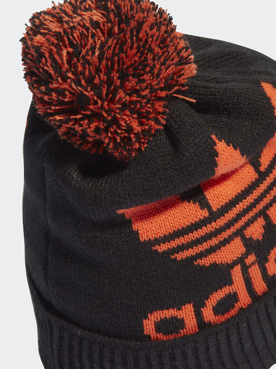 Adidas Adicolor Archive Bobble Pom Pom Beanie Ανδρικός Σκούφος Πλεκτός Black / Semi Impact Orange