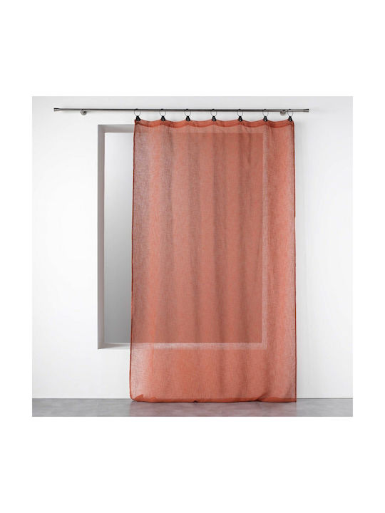 Douceur d'Intérieur Κουρτίνα με Τρουκς Tisse Linka Terracotta Orange 140x240εκ.