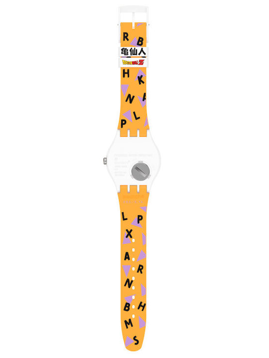 Swatch Dragonball Z Ανδρικό Ρολόι 41mm Μπαταρίας με Καουτσούκ Λουράκι Kamesennin