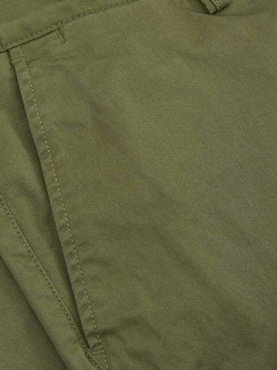 Hallden Twill Trousers Chino Elastic in Slim Fit Khaki