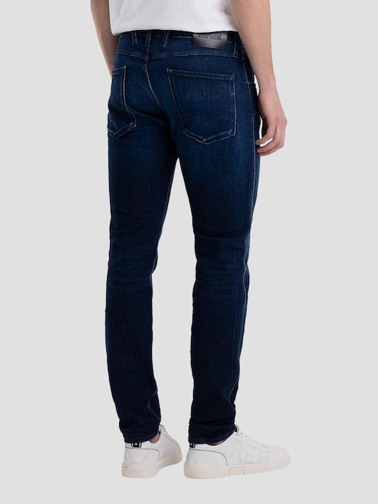 Anbass Men's Jeans Pants Elastic with Slim Fit Navy Blue