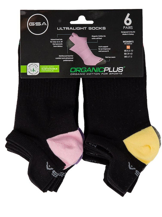 GSA Organicplus Athletic Socks Black 6 Pairs