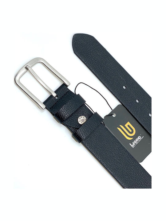 Wide Men's Belt from Artificial Leather Black