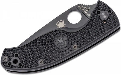 Spyderco Tenacious FRN P Pocket Knife Black with Blade made of Stainless Steel in Sheath