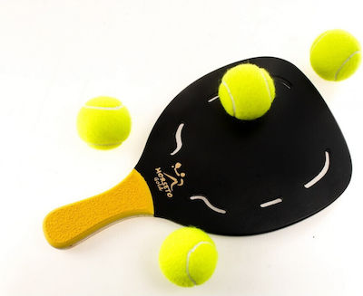 My Morseto Beach Racket Black 380gr with Straight Handle Yellow