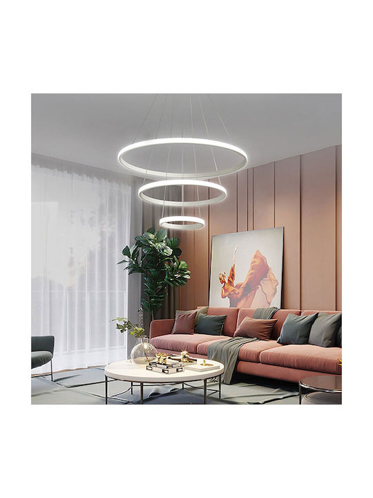 Megapap Costner Pendant Light White LED with Natural White Light 47cm