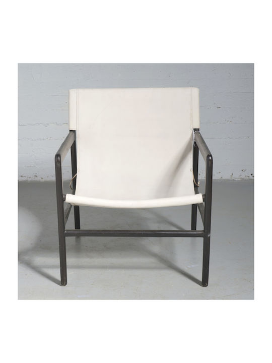 din Piele Naturală Albă 63x70x88cm