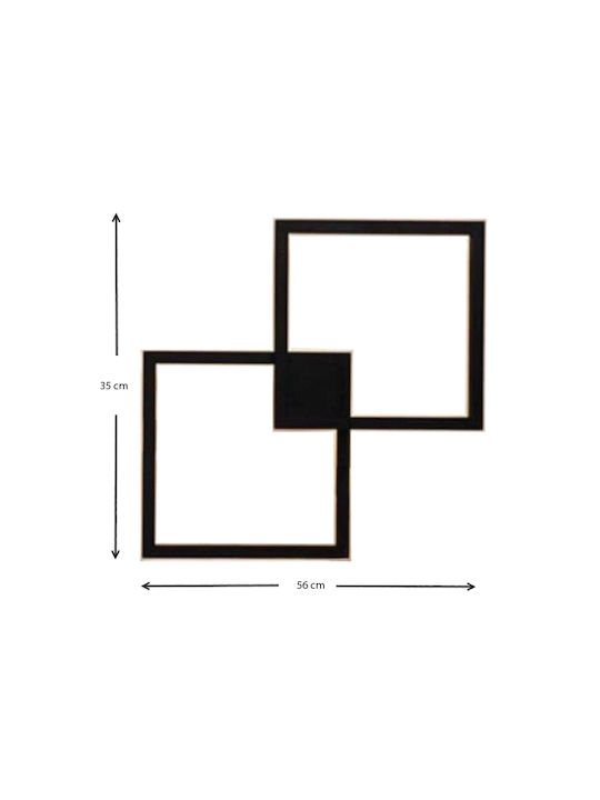 Megapap Estrid Modern Lamp Wall with Integrated LED and Natural White Light Black 56x35x4cm